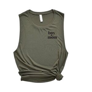 Olive Green 'Boy Mom' Tank Top - NEW!